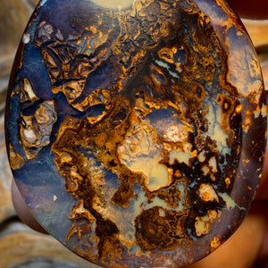 OpalFest WildCard! The Travelers Awesome Picture Stone 148.3cts - Tribal Yowah Nut Kernel Opal. Australian Opal