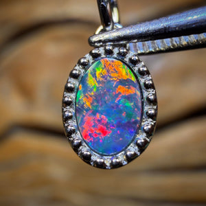 Sterling Silver - Queensland Boulder Opal Doublet Pendant