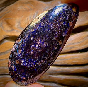 92.1cts - Dark Tribal Queensland Black Boulder Opal from Yowah