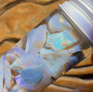62cts - Rare Mintabie Rough Opal Vial. South Australian Opal