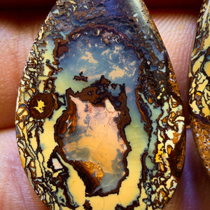 🔨 AUCTION 🔨 No Reserve 59.9cts - Yowah Nut Partial Crystal Centre Pair Polished