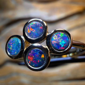 14k Gold - NEW Isaac Design Queensland Boulder Opal Doublet Ring