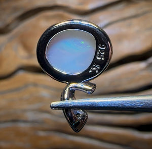 Large Sterling Silver - Solid South Australian White Opal Pendant