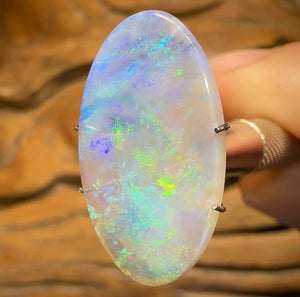 7.3cts - Australian Semi Black Crystal Opal from Lightning Ridge - Opal Whisperers