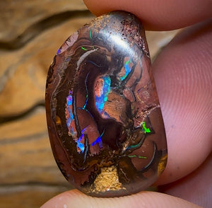 34.4cts - “Zebra” Tribal Yowah Nut Opal. Australian Opal - Opal Whisperers