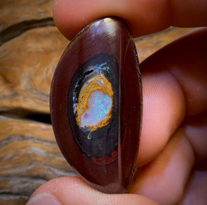 77.5cts - Wow Electric Tribal Australian Boulder Opal from Koroit Eye Kernal Reverse