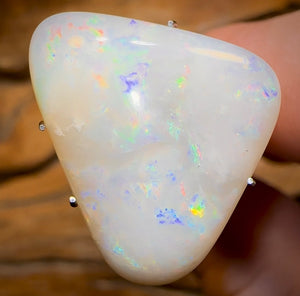 11.2cts - Big Old School South Australian White Opal Nugget - Opal Whisperers
