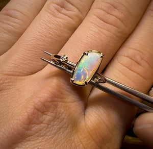 14k Gold - Solid South Australian Crystal Opal Ring