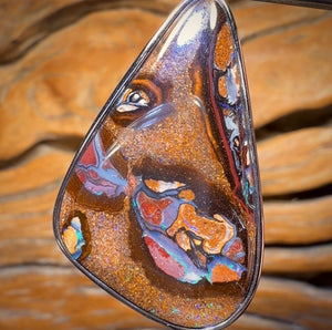 Sterling Silver - Solid Yowah Nut Opal Pendant UNISEX