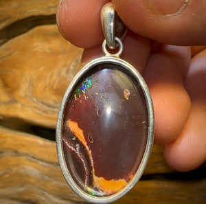 Sterling Silver - Tribal Boulder Opal UNISEX Pendant