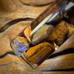 77.1cts - Jar of Yowah Nut Opal Rough w/ Fossil Opal