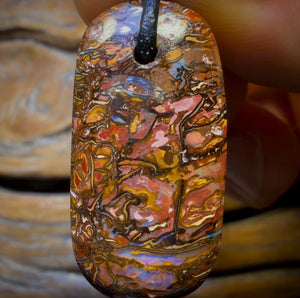 32 x 16mm - Drilled Tribal Boulder Opal Necklace