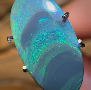 1.7cts - Lightning Ridge Semi Black Opal. Unique Pattern - Opal Whisperers