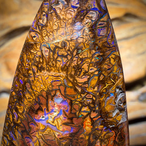131.4cts - Tribal Yowah Nut Opal. Australian Opal Double Sided Picture stone