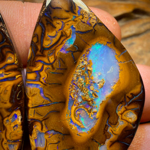 177.8cts - Top Yowah Nut Tribal / Crystal Centre Opal Pair. Double Sided!!