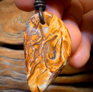 42 x 24mm - Drilled Tribal Queensland Boulder Opal Necklace