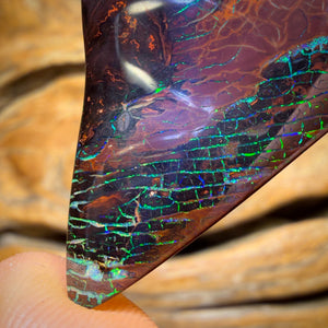 60.1cts - “Snake Skin” Super Cool Pattern Top Tribal very Bright Australian Boulder Opal from Koroit