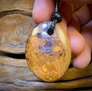 37 x 28mm - Drilled Boulder Opal Pendant w/ Eco Friendly Vegan Cord