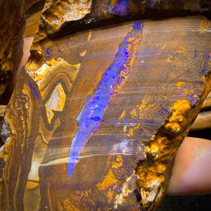 1423cts - Awesome Massive Split Queensland Boulder Opal Rough Pair. Found on ‘Outback Opal Hunters’!