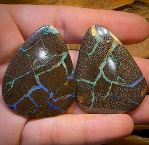 161cts - Large Australian Boulder Opal Pair, one is Double Sided. Only $4/Ct - Opal Whisperers