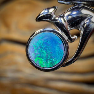 Sterling Silver - Australian Boulder Opal Doublet ROO Pendant