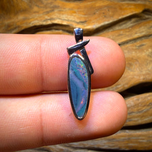 WILDCARD! Sterling Silver - Queensland Boulder Opal Doublet Pendant
