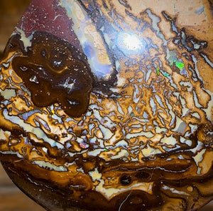 113.6cts - Yowah Nut Opal. Double Sided Light Tan Tribal - Opal Whisperers