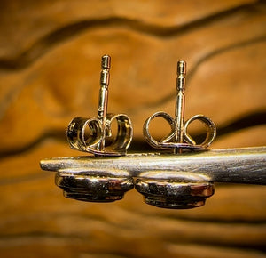 Sterling Silver - Australian Boulder Opal Doublet Stud Earrings Red/Multi. Bulk Listing