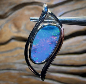Sterling Silver - Queensland Boulder Opal Doublet Pendant