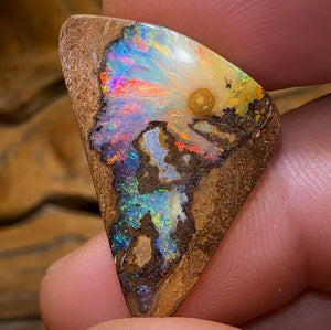 9.1cts - “Rainbow Parrot”Picture Queensland Boulder Seam Australian Opal. - Opal Whisperers