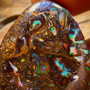 Bargain Banger Card of the Night! 79.8cts - “Art of Opal” Top Tribal Queensland Boulder Opal from Yowah. Electric Colour AND Double Sided!