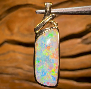 14k Gold - “Your Simply the best” Solid South Australian Crystal Opal Pendant