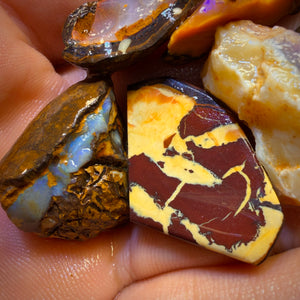 106.4cts - 6x Yowah Nut Rough Opal Parcel. Australian Boulder Opal