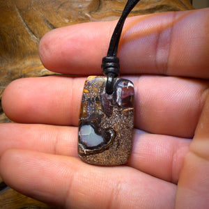 🔨 AUCTION 🔨 No Reserve 28 x 17mm - Kernel Drilled Queensland Boulder Opal Kernel Necklace