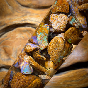 103cts - Jar of Yowah Nut Opal Rough w/ Fossil Opal