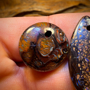 60.6cts - 3x Drilled Queensland Boulder Opals. BARGAIN Wholesale Parcel