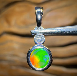 14k White Gold - Queensland Boulder Opal Doublet Pendant