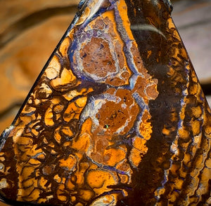 Daddy Rock Sterling Silver - UNISEX Large Solid Tribal Boulder Opal Pendant