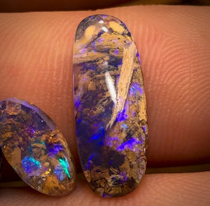 🔒 7.4cts - 4x Solid Australian Boulder Pipe Opal Parcel