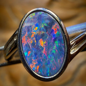 Sterling Silver - Queensland Boulder Opal Doublet Ring