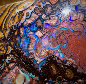 79.1cts - Large Yowah Nut Tribal Opal segmented landscape Pattern - Opal Whisperers