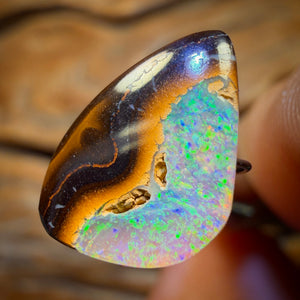 🔨 AUCTION 🔨 6.1cts - Yowah Nut Partial Crystal Centre Opal. Australian Boulder Opal