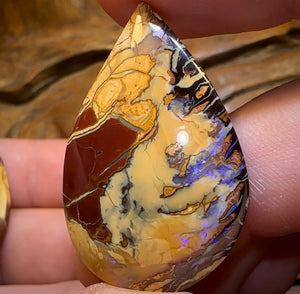 62.1cts - Yowah Nut Opal Pair. Best Double Sided TRIBAL PATTERN - Opal Whisperers