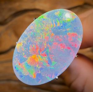 7.4cts - Large Lightning Ridge Black Opal Doublet - Opal Whisperers
