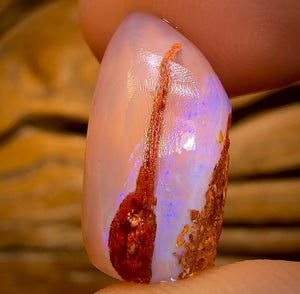 Half Price Card! 9.9cts - Boulder Pipe Opal Rub. Australian Opal