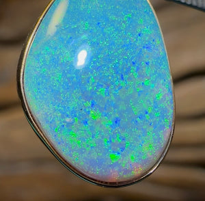 9k Gold - Solid Lightning Ridge Black Opal Pendant Heritage Collection - Opal Whisperers