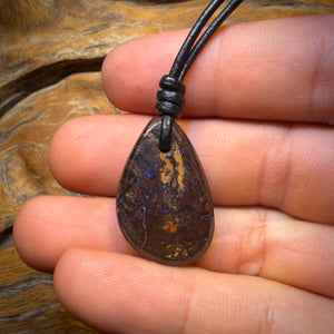 27 x 17mm - Drilled Queensland Boulder Opal Necklace