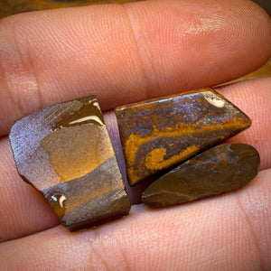 🔒38.1cts - 3x Australian Boulder Seam Opal Rubs Parcel