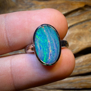 TGIF Sterling Silver - Queensland Boulder Opal Doublet Ring