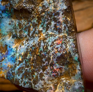 105.6cts - Australian Boulder Opal Rough Preform. Natural Split - Opal Whisperers